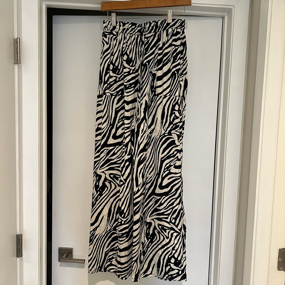 Rachel Zoe Black and White Zebra Print Pants